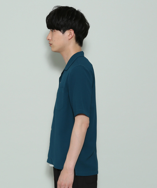 JUNRED（ジュンレッド）の「リップルドレープ開襟シャツ（シャツ/ブラウス・メンズ・ホワイト/ブラック/モスグリーン・LL/M/L）」の4枚目の写真