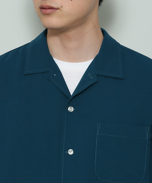 JUNRED（ジュンレッド）の「リップルドレープ開襟シャツ（シャツ/ブラウス・メンズ・ホワイト/ブラック/モスグリーン・LL/M/L）」の6枚目の写真