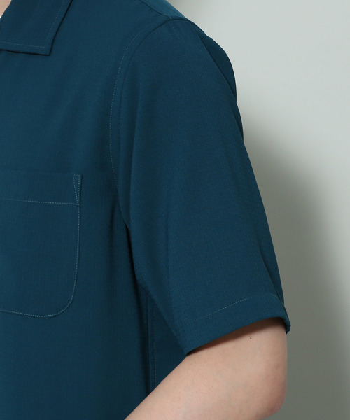 JUNRED（ジュンレッド）の「リップルドレープ開襟シャツ（シャツ/ブラウス・メンズ・ホワイト/ブラック/モスグリーン・LL/M/L）」の7枚目の写真