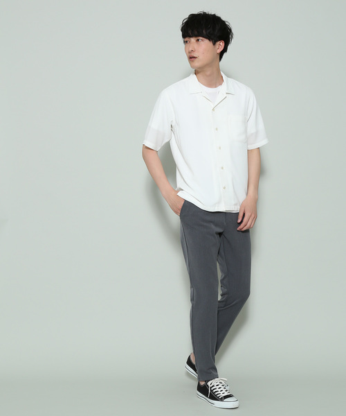 JUNRED（ジュンレッド）の「リップルドレープ開襟シャツ（シャツ/ブラウス・メンズ・ホワイト/ブラック/モスグリーン・LL/M/L）」の10枚目の写真