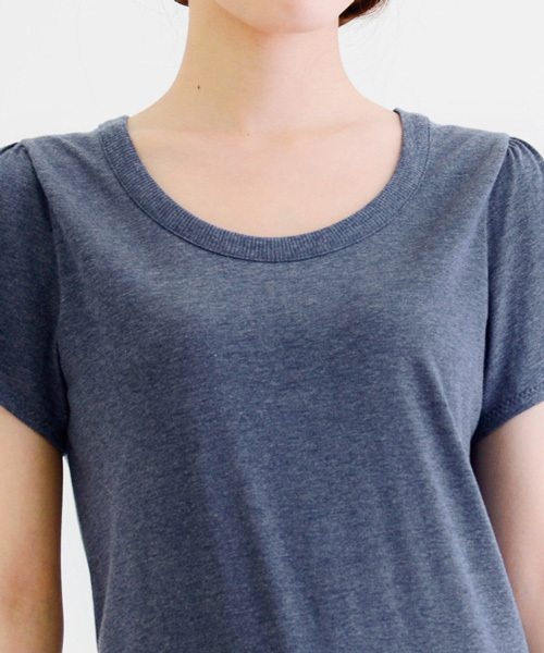 NIMES（ニーム）の「Ly/C天竺/テレコ 半袖P/O（Tシャツ/カットソー・レディース・トップグレー/ブルー/ブラック/パープル/オフホワイト・ONE SIZE）」の8枚目の写真