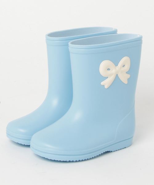 POMPKINS（ポプキンズ）の「【POMPKINS】リボンワッペンレインシューズ（レインシューズ・キッズ・ネイビー/サックスブルー/アイボリー・13/17/19/15 /18/14/16/20）」の3枚目の写真