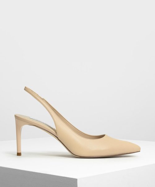 CHARLES & KEITH(チャールズ & キース)の「ポインテッドトゥ スリングバッグ / Pointed Toe Slingbacks(サンダル・レディース・ブラック/ブルー/アイボリー・22.5cm/23cm/23.5cm/24.5cm/25cm)」の1枚目の写真