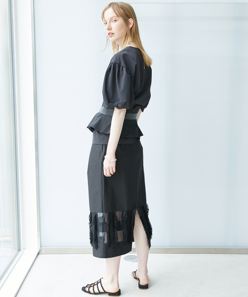 【新品】メゾンスペシャル ダークグレー パフスリーブ クロップドトップス MAISON SPECIAL（メゾンスペシャル）の「ドロップパフスリーブトップス