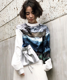 【AMERI】MARIANA SWEAT 転写プリント 長袖 AMERI】MARIANA SWEAT 転写プリント 長袖