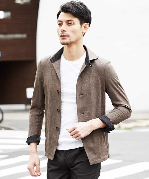 MICHEL KLEIN HOMME (ミッシェルクランオム)の「シャツブルゾン(TSメイサイ)(シャツ/ブラウス・メンズ・カーキ/ライトグレー/ブラック・46/51/48)」の20枚目の写真