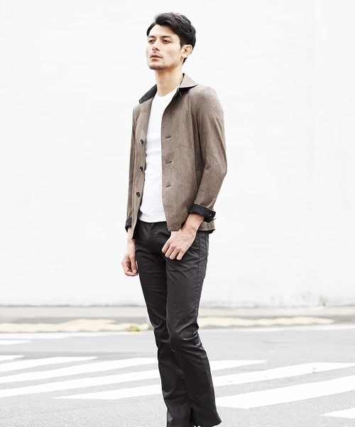 MICHEL KLEIN HOMME (ミッシェルクランオム)の「シャツブルゾン(TSメイサイ)(シャツ/ブラウス・メンズ・カーキ/ライトグレー/ブラック・46/51/48)」の21枚目の写真