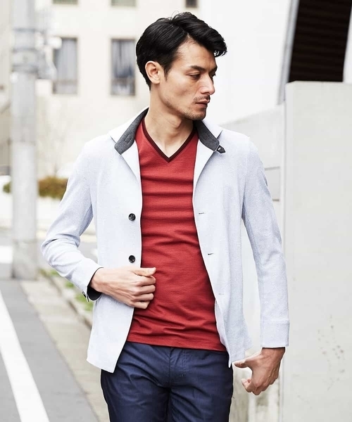 MICHEL KLEIN HOMME (ミッシェルクランオム)の「シャツブルゾン(TSメイサイ)(シャツ/ブラウス・メンズ・カーキ/ライトグレー/ブラック・46/51/48)」の15枚目の写真