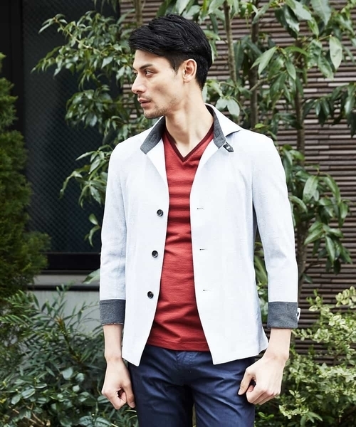 MICHEL KLEIN HOMME (ミッシェルクランオム)の「シャツブルゾン(TSメイサイ)(シャツ/ブラウス・メンズ・カーキ/ライトグレー/ブラック・46/51/48)」の16枚目の写真