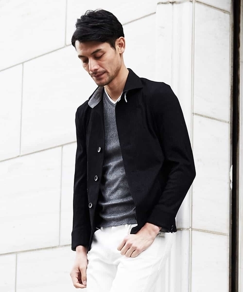 MICHEL KLEIN HOMME (ミッシェルクランオム)の「シャツブルゾン(TSメイサイ)(シャツ/ブラウス・メンズ・カーキ/ライトグレー/ブラック・46/51/48)」の10枚目の写真