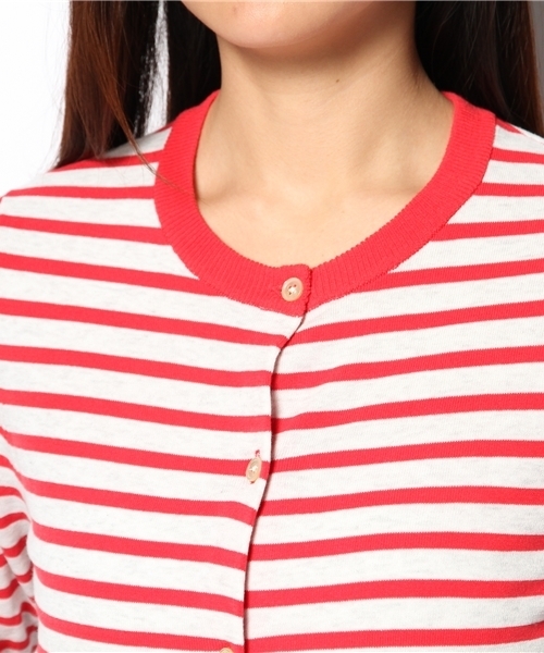 Ray BEAMS（レイビームス）の「○Ray BEAMS / ボーダークルーネックカーディガン（カーディガン/ボレロ・レディース・レッド/ブルー/ネイビー・ONE SIZE）」の11枚目の写真