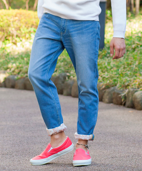 BEAUTY&YOUTH UNITED ARROWS（ビューティーアンドユースユナイテッドアローズ）の「【WEB限定】by∴ デニム ロールアップ 5P テーパードパンツ◆（デニムパンツ・メンズ・ネイビー/ライトブルー・LARGE/X-LARGE/SMALL/MEDIUM/X-SMALL）」の21枚目の写真