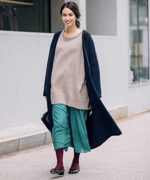 Munich（ミューニック）の「イタリーダブルフェイスウール　ノーカラーコート（ノーカラーコート・レディース・ブラック/アッシュブラウン/ネイビー/グレー/キャメル/スモークピンク・S/XS）」の18枚目の写真