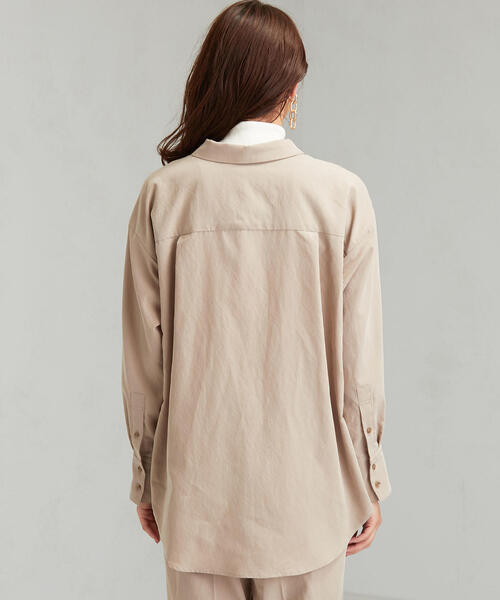 green label relaxing(グリーンレーベルリラクシング)の「FM オープンカラー シャツ(シャツ/ブラウス・レディース・ベージュ/ネイビー/ブラウン・FREE)」の12枚目の写真