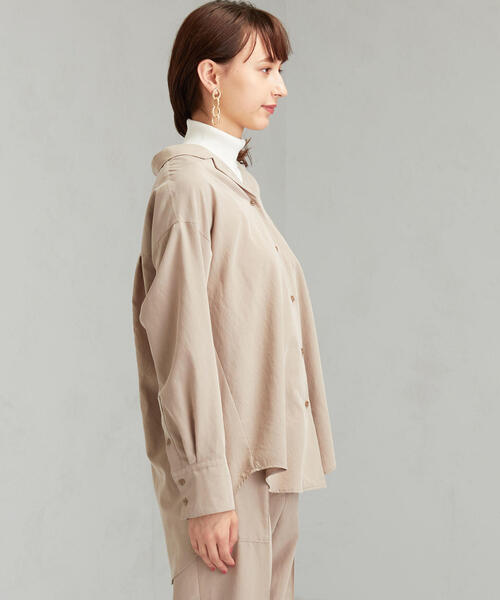 green label relaxing(グリーンレーベルリラクシング)の「FM オープンカラー シャツ(シャツ/ブラウス・レディース・ベージュ/ネイビー/ブラウン・FREE)」の14枚目の写真