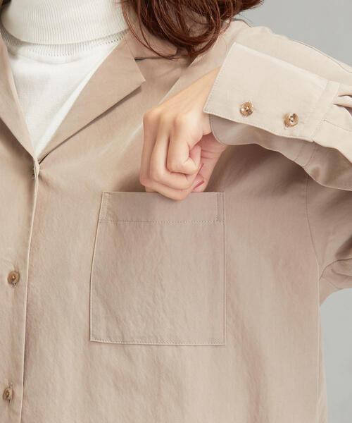 green label relaxing(グリーンレーベルリラクシング)の「FM オープンカラー シャツ(シャツ/ブラウス・レディース・ベージュ/ネイビー/ブラウン・FREE)」の10枚目の写真