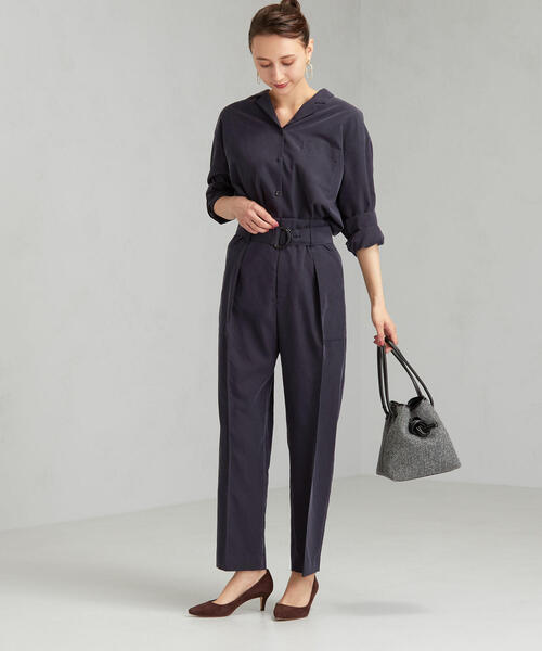 green label relaxing(グリーンレーベルリラクシング)の「FM オープンカラー シャツ(シャツ/ブラウス・レディース・ベージュ/ネイビー/ブラウン・FREE)」の4枚目の写真