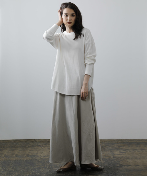 バックヘンリーワッフルチュニック Tシャツ トップス カットソー Ouvrage Ouvrage Classe ウヴラージュクラス のファッション