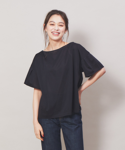 collex(コレックス)の「フレアースリーブカットソー(Tシャツ/カットソー)」|ダークネイビー