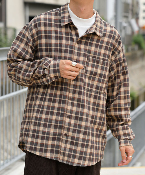 kutir（クティール）の「ヴィンテージチェックシャツ（シャツ/ブラウス・メンズ・ダークブラウン/ベージュ/ライトベージュ・MEDIUM/LARGE）」の21枚目の写真