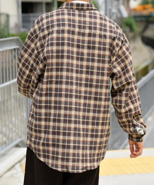 kutir（クティール）の「ヴィンテージチェックシャツ（シャツ/ブラウス・メンズ・ダークブラウン/ベージュ/ライトベージュ・MEDIUM/LARGE）」の19枚目の写真