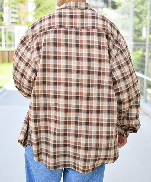 kutir（クティール）の「ヴィンテージチェックシャツ（シャツ/ブラウス・メンズ・ダークブラウン/ベージュ/ライトベージュ・MEDIUM/LARGE）」の12枚目の写真