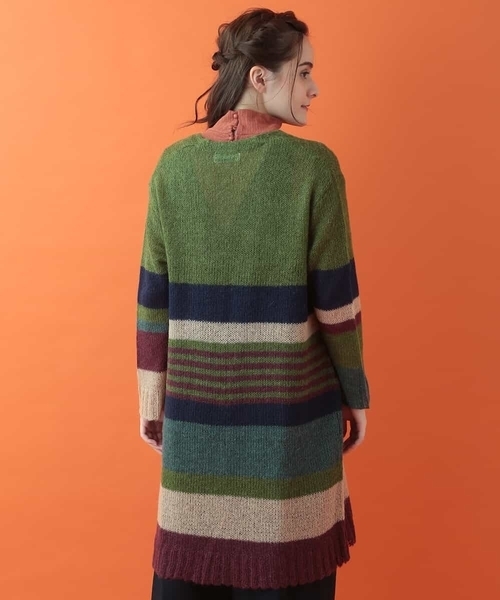 Jocomomola(ホコモモラ)の「モヘアロングニットカーディガン(カーディガン/ボレロ・レディース・ネイビー/グリーン/ライトピンク・40)」の5枚目の写真