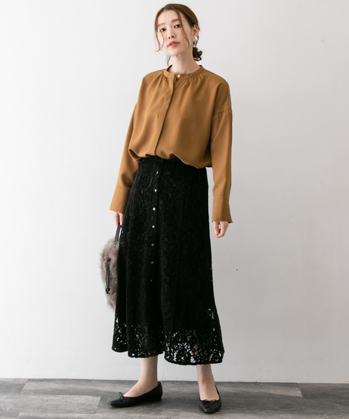 超美品アーバンリサーチロッソROSSOフラワー　レース　モール　ロングスカート セール】フラワーレースモールスカート∴（スカート）｜URBAN