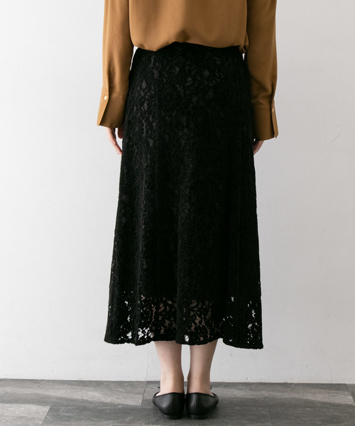 URBAN RESEARCH ROSSO（アーバンリサーチロッソ）の「フラワーレースモールスカート∴（スカート・レディース・ベージュ/ネイビー/ブラウン系その他/ブラック・38/36）」の20枚目の写真