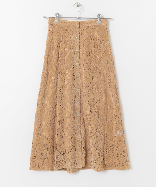 超美品アーバンリサーチロッソROSSOフラワー　レース　モール　ロングスカート 超美品アーバンリサーチロッソROSSOフラワーレースモールロング