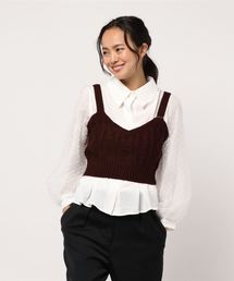 archives | ケーブルニットビスチェ+プリーツブラウス(シャツ/ブラウス)