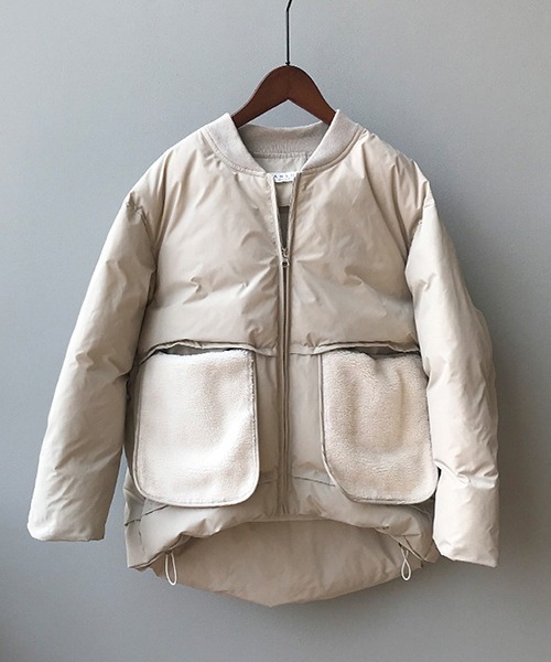 chuclla（チュクラ）の「【chuclla】【2019AW】ボア ポケット 中綿ブルゾン chw882（ブルゾン・レディース・ブラック/グレイッシュベージュ・M/L）」の3枚目の写真