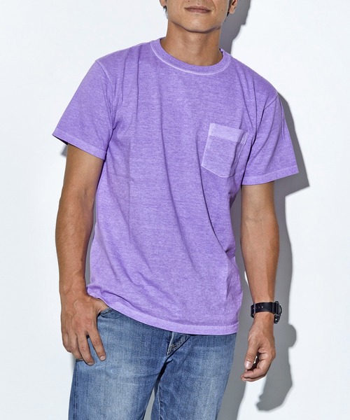 Good On(グッドオン)の「GOOD ON S/S CREW NECK POCKET T-SHIRTS B (グッドオン クルーネック ポケットTシャツ)(Tシャツ/カットソー・メンズ・パープル/イエロー/ボルドー/セージグリーン/ミント・S/M/L/XL)」の20枚目の写真
