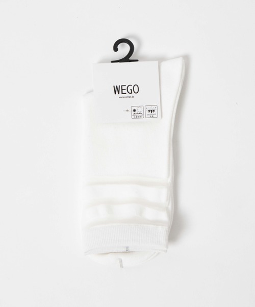 WEGO（ウィゴー）の「WEGO/ラインシースルーソックス（ソックス/靴下・レディース・ホワイト/ブラック・FREE）」の2枚目の写真