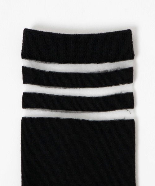WEGO（ウィゴー）の「WEGO/ラインシースルーソックス（ソックス/靴下・レディース・ホワイト/ブラック・FREE）」の9枚目の写真