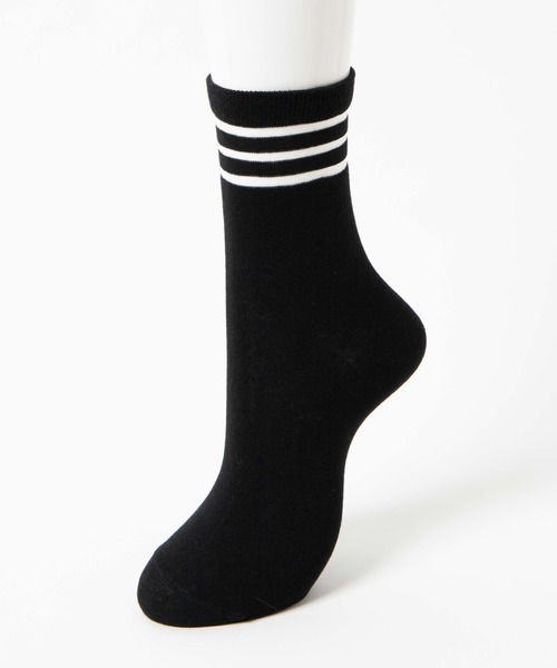 WEGO（ウィゴー）の「WEGO/ラインシースルーソックス（ソックス/靴下・レディース・ホワイト/ブラック・FREE）」の4枚目の写真