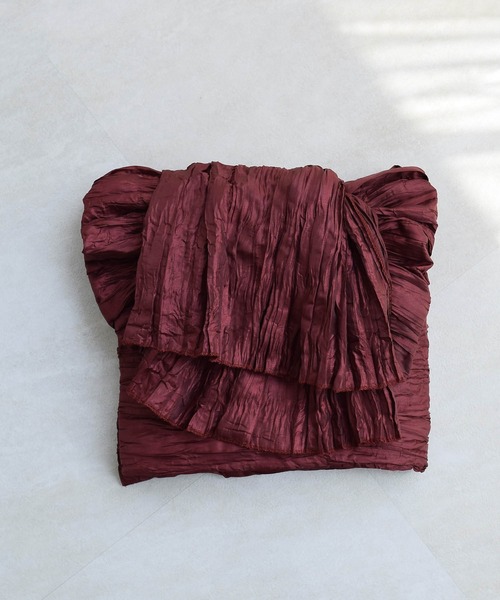 utatane(ウタタネ)の「作り帯 utatane しわ兵児たれ結び(和装小物・レディース・ホワイト/エンジ/グレー/ターコイズブルー/オレンジ/グリーン/アイボリー/ライトブラウン/ミント/マジェンタ/マスタード/ラベンダー/チョコ/ベビーピンク/ブルーグリーン/ワイン/グレイッシュブルー/サーモンピンク/レモンイエロー/スモークピンク/フレッシュイエロー/ネイビー/ブラック・FREE)」の20枚目の写真