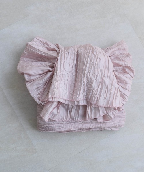 utatane(ウタタネ)の「作り帯 utatane しわ兵児たれ結び(和装小物・レディース・ホワイト/エンジ/グレー/ターコイズブルー/オレンジ/グリーン/アイボリー/ライトブラウン/ミント/マジェンタ/マスタード/ラベンダー/チョコ/ベビーピンク/ブルーグリーン/ワイン/グレイッシュブルー/サーモンピンク/レモンイエロー/スモークピンク/フレッシュイエロー/ネイビー/ブラック・FREE)」の18枚目の写真