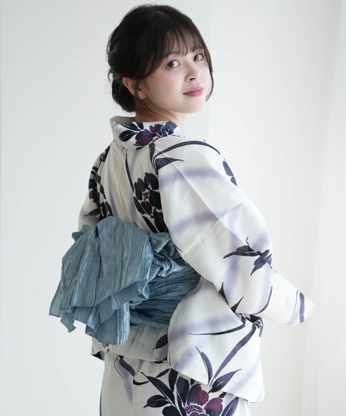 美品】作り帯 パタパタ結び風 シワ兵児帯リメイク ワンタッチ帯