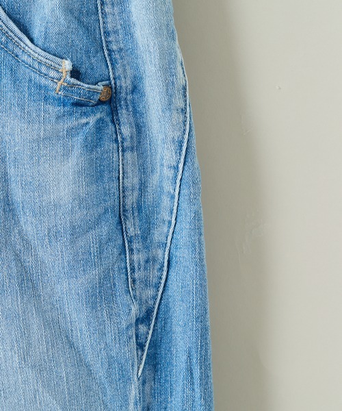 cepo（セポ）の「デニムイージークロップドパンツ（デニムパンツ・レディース・インディゴブルー/スカイブルー/ライトインディゴブルー/カーキ/オフホワイト・S/M/L）」の19枚目の写真