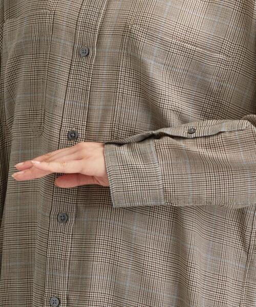 green label relaxing（グリーンレーベルリラクシング）の「FM ウーステッド ボイル シャツ ワンピース（ワンピース・レディース・オフホワイト/ブラウン/その他1/ブラック・FREE）」の12枚目の写真