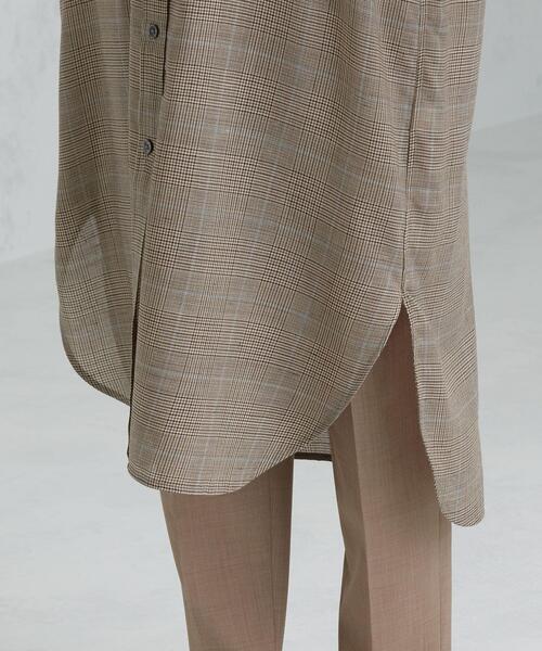 green label relaxing（グリーンレーベルリラクシング）の「FM ウーステッド ボイル シャツ ワンピース（ワンピース・レディース・オフホワイト/ブラウン/その他1/ブラック・FREE）」の11枚目の写真