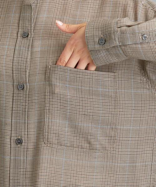 green label relaxing（グリーンレーベルリラクシング）の「FM ウーステッド ボイル シャツ ワンピース（ワンピース・レディース・オフホワイト/ブラウン/その他1/ブラック・FREE）」の10枚目の写真