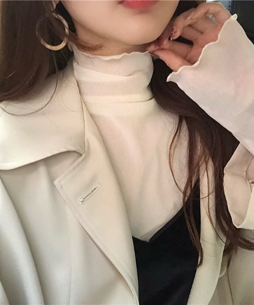 Loueme（ルエム）の「メロウハイネックシアーインナー（Tシャツ/カットソー・レディース・ホワイト/ブラック/アイボリー/ブラウン/グレー/ライトグレー/モカ/ライトグリーン/ピンク・FREE）」の14枚目の写真