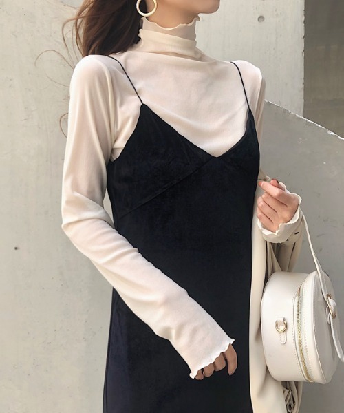 Loueme（ルエム）の「メロウハイネックシアーインナー（Tシャツ/カットソー・レディース・ホワイト/ブラック/アイボリー/ブラウン/グレー/ライトグレー/モカ/ライトグリーン/ピンク・FREE）」の16枚目の写真