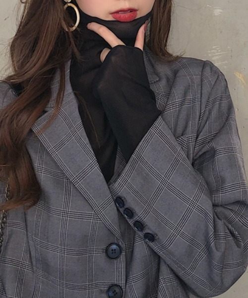 Loueme（ルエム）の「メロウハイネックシアーインナー（Tシャツ/カットソー・レディース・ホワイト/ブラック/アイボリー/ブラウン/グレー/ライトグレー/モカ/ライトグリーン/ピンク・FREE）」の20枚目の写真