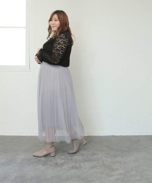 masyugirl(マシュガール)の「【4E幅広・大きいサイズ】スクエアトゥストレッチブーツ(ブーツ・レディース・ブラック/アイボリー/ライトブラウン・LL/3L/L/M)」の11枚目の写真