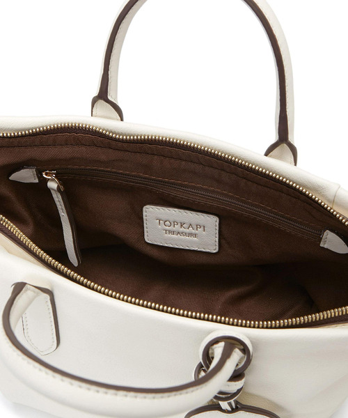 TOPKAPI(トプカピ)の「ソフトスムースレザー 2way ミニショルダーバッグ(ショルダーバッグ・レディース・ベージュ/クリーム/ブラック・FREE)」の9枚目の写真