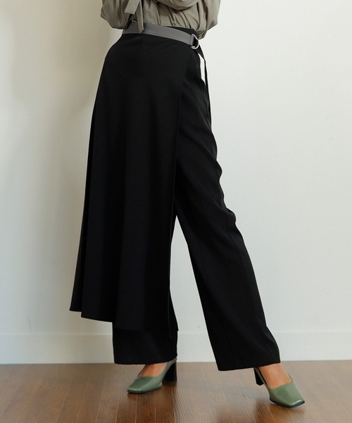 LADYMADE(レディメイド)の「スカートベルトレイヤードパンツ(その他パンツ・レディース・ブラック/ベージュ・S/M)」の2枚目の写真