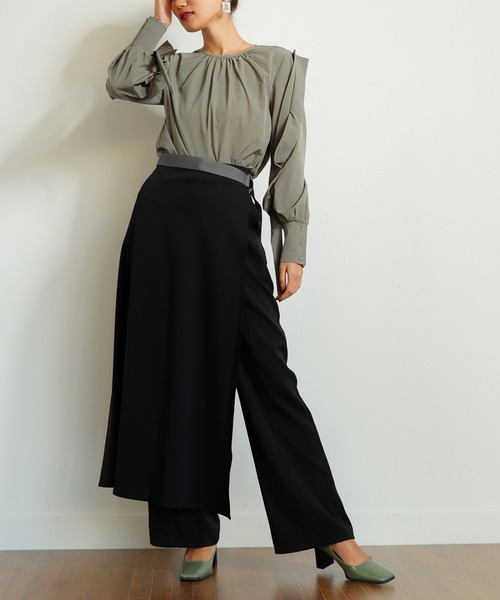 LADYMADE(レディメイド)の「スカートベルトレイヤードパンツ(その他パンツ・レディース・ブラック/ベージュ・S/M)」の8枚目の写真